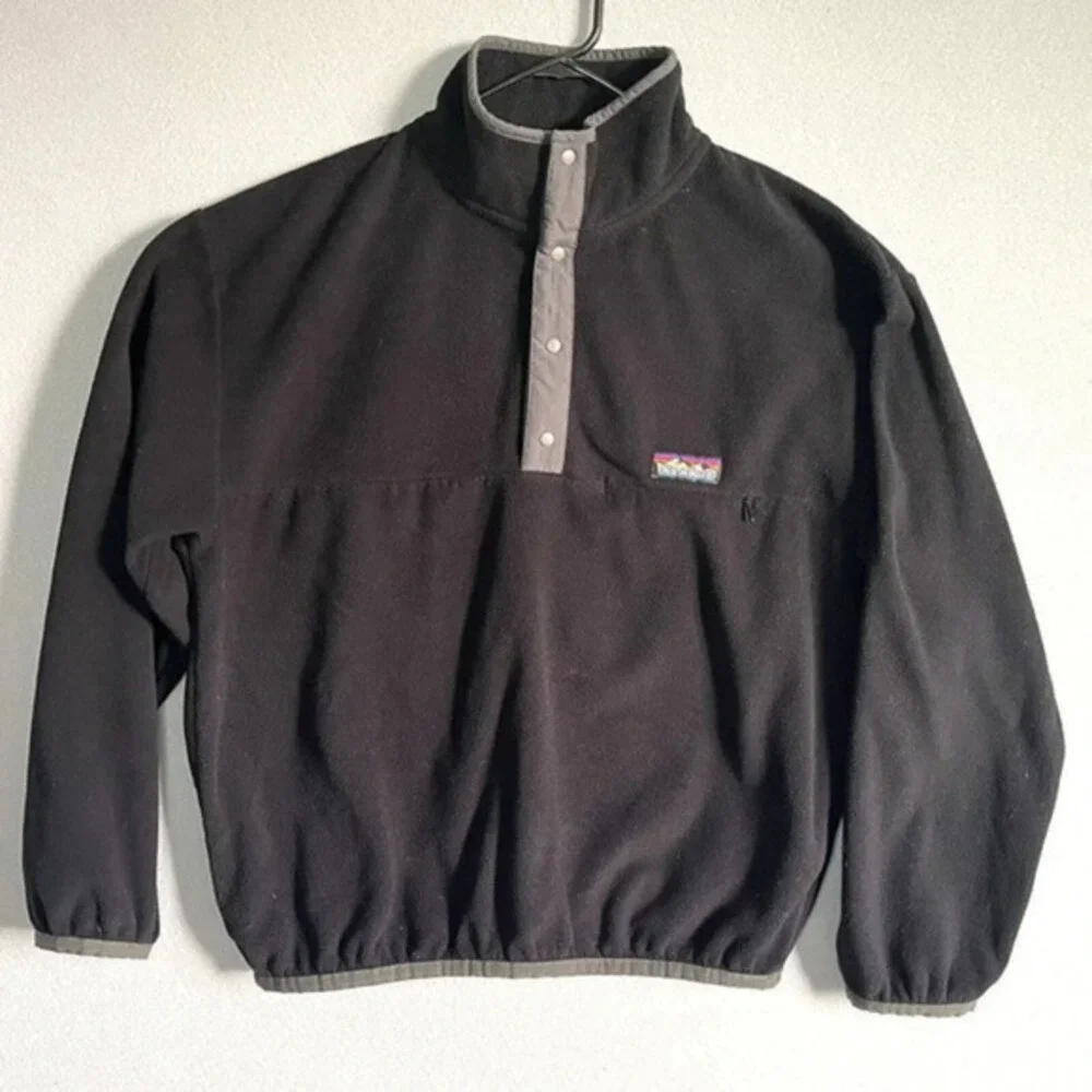 XLARGE‎ UO Snap Button Fleece Sweatshirt Mens S Black Outdoor Camping Hiking